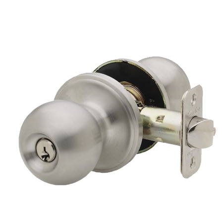 COPPER CREEK Ball Knob Keyed Entry Function, Satin Stainless BK2040SS